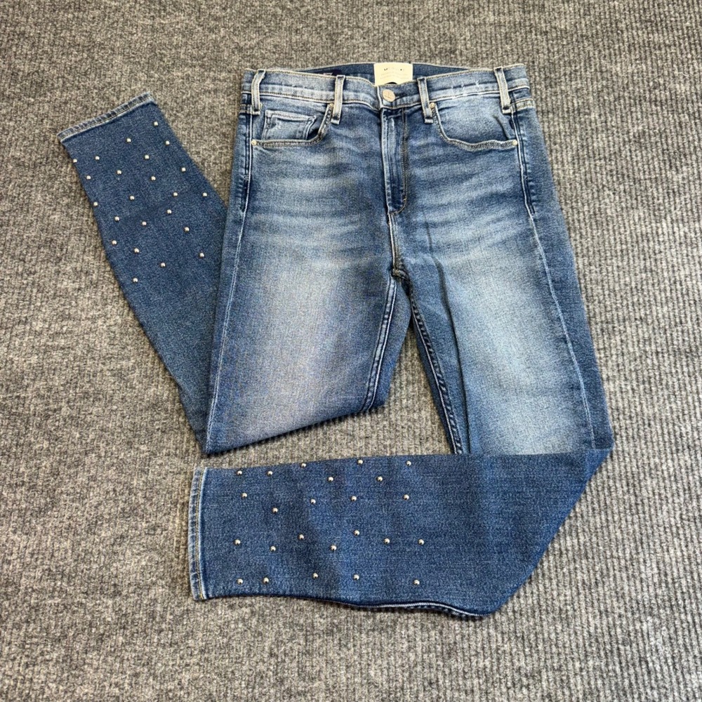 McGuire Anthropologie Skinny Ankle Jeans‎ Women's 28 Studded Embellished Denim